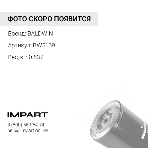 BW5139 Фильтр антикоррозийный BALDWIN