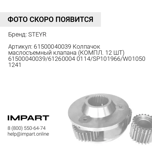 61500040039 Колпачок маслосъемный клапана (КОМПЛ. 12 ШТ) 61500040039/612600040114/SP101966/W010501241 STEYR