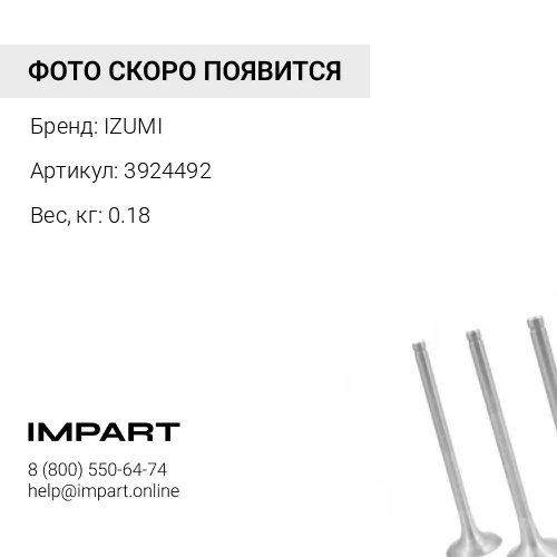 3924492 Клапан впускной 6D114E-2 3924492 IZUMI