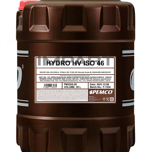 Масло гидравлическое PEMCO Hydro HV ISO 46 (20 литров)