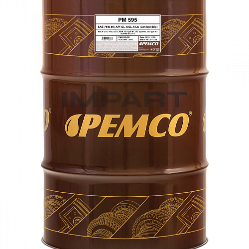 Масло трансмиссионное PEMCO 595 75W-90 GL-4/GL-5 LS (Limited Slip) (208 литр)